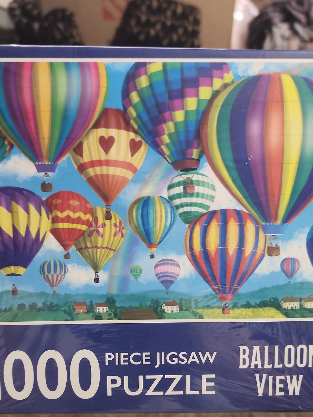 Colorful Hot Air Balloon 1000-Piece Jigsaw Puzzle - Blue